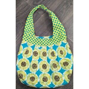 Sunflowers Design Large Tote Bag Shoulder Purse Fabric 14" Wide By 17" Tall